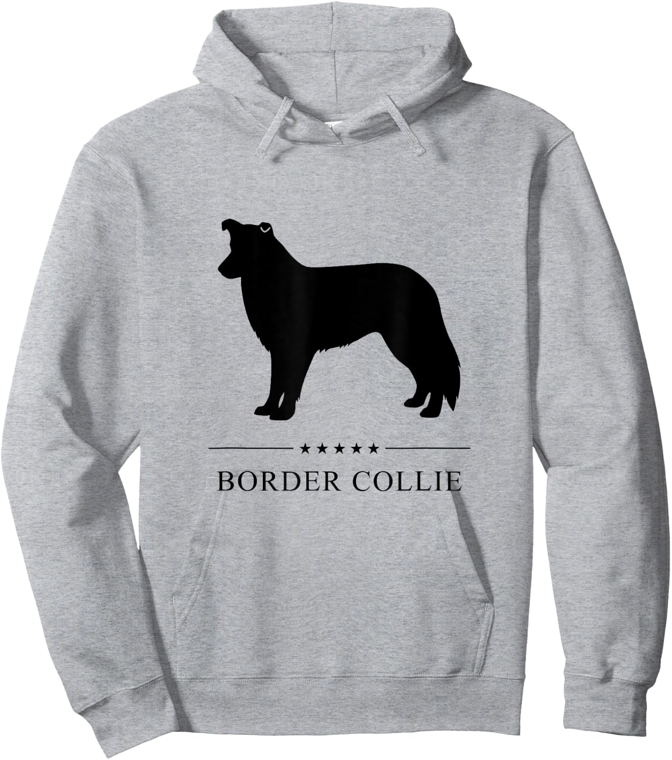 Border Collie Black Silhouette Hoodie - Hoodie | Ash