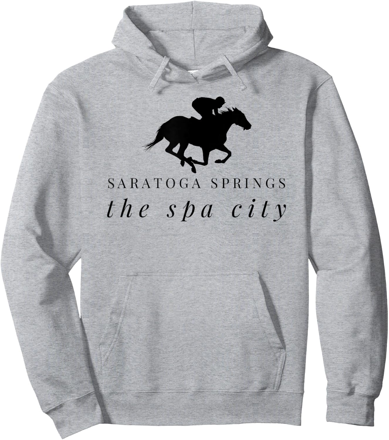 Saratoga Springs Upstate New York Horse Racing Hoodie - Hoodie | Ash