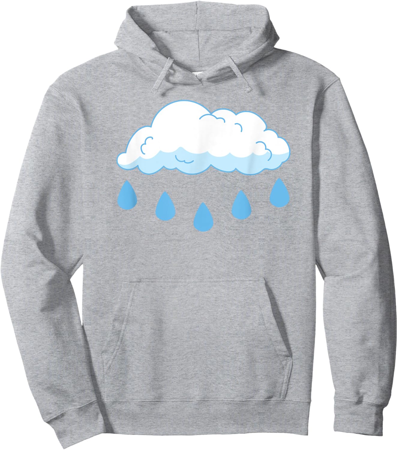 White Clouds Rain Drop Cloud Rain Costume Hoodie - Hoodie | Ash