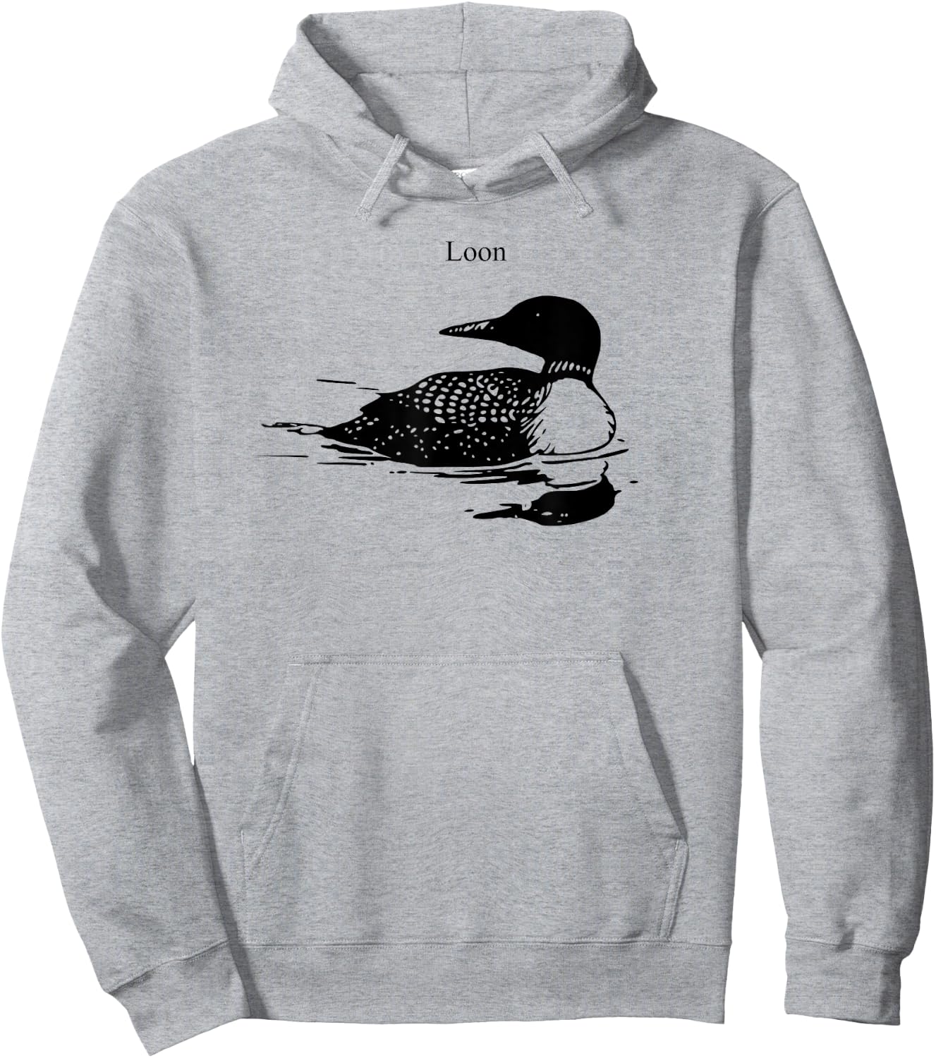 Northern Loon Bird Lover Art Illustration Hoodie - Hoodie | Ash