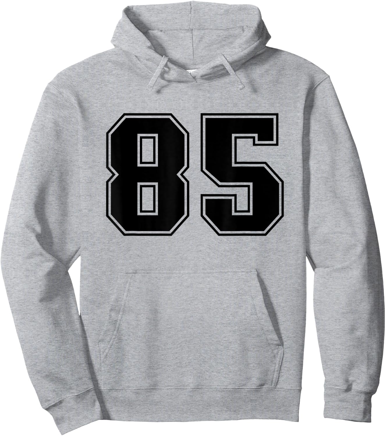 Number #85 Black Sports Fan Jersey Number Hoodie - Hoodie | Ash