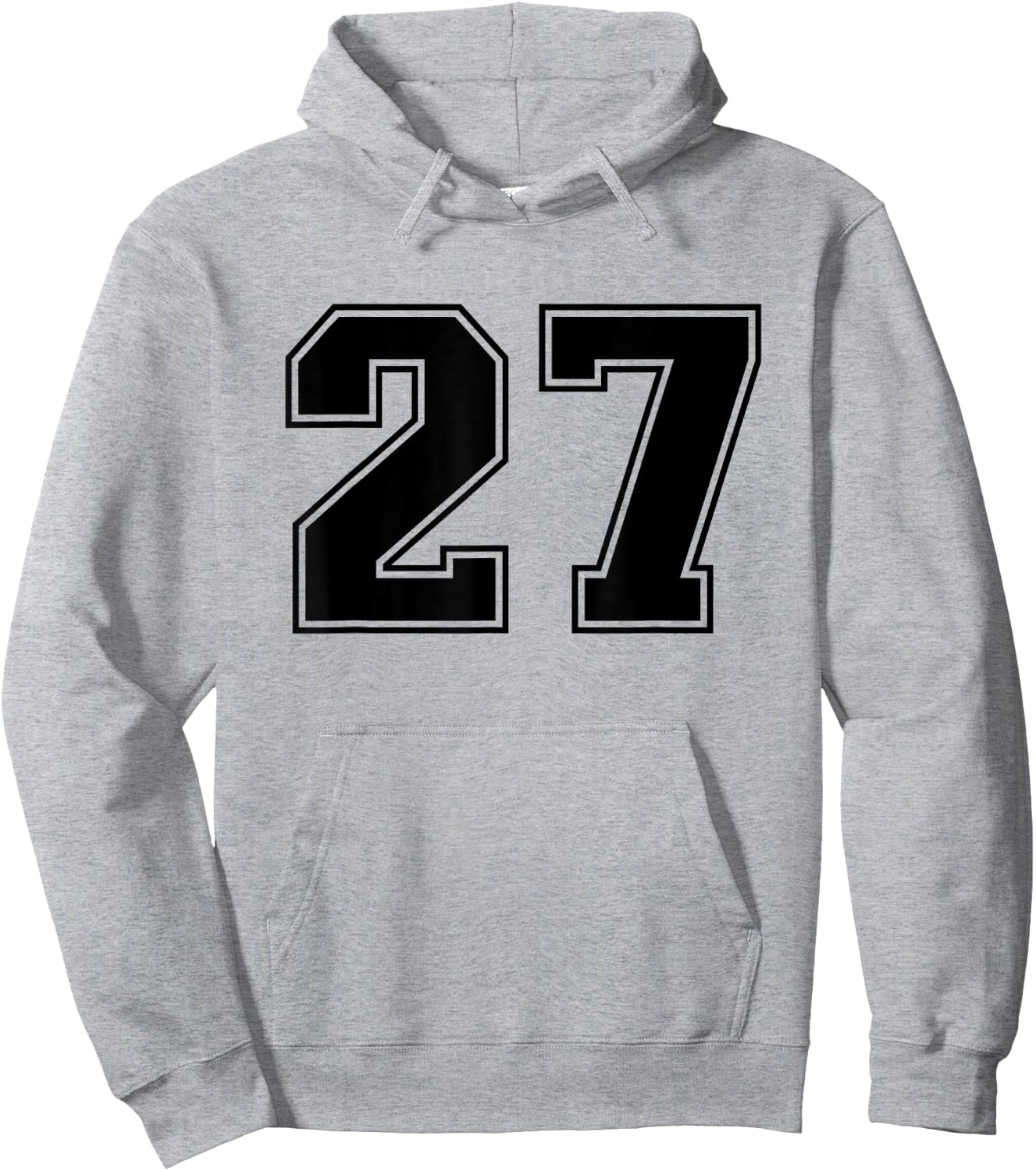Number #27 Black Sports Fan Jersey Number Hoodie - Hoodie | Ash