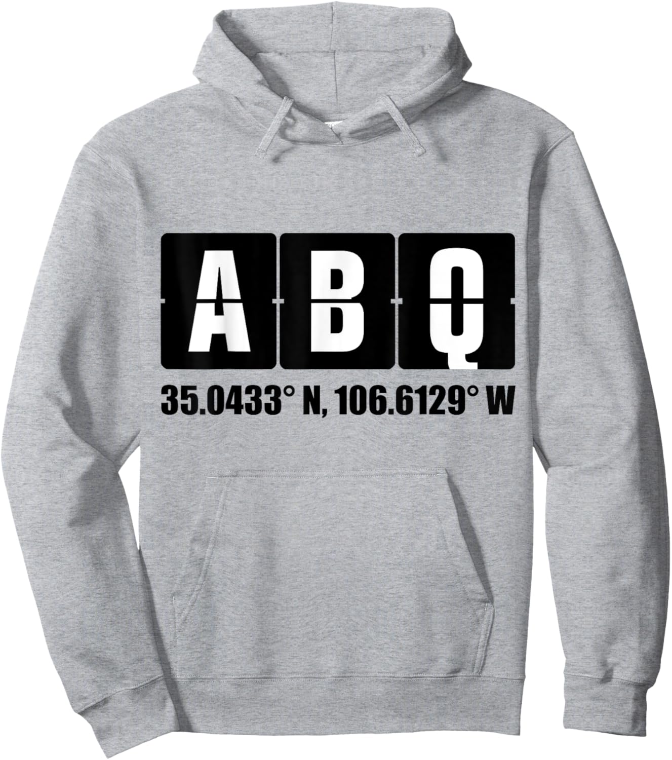Travel "ABQ Airport Coordinates" Hoodie - Hoodie | Ash