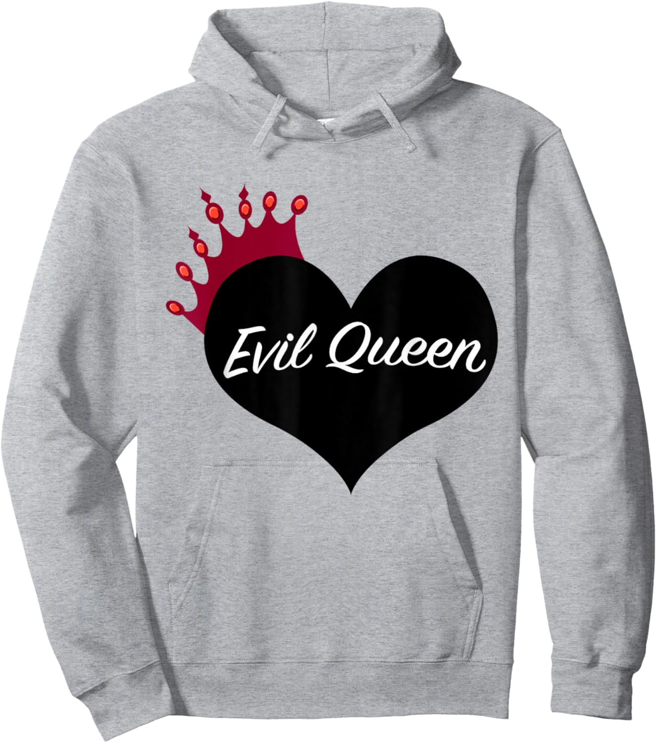 Evil Queen Heart and Crown Halloween Costume Hoodie - Hoodie | Ash