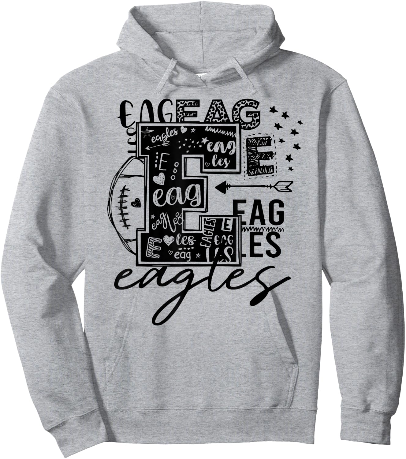 Eagles School Sports Fan Team Spirit Hoodie - Hoodie | Ash