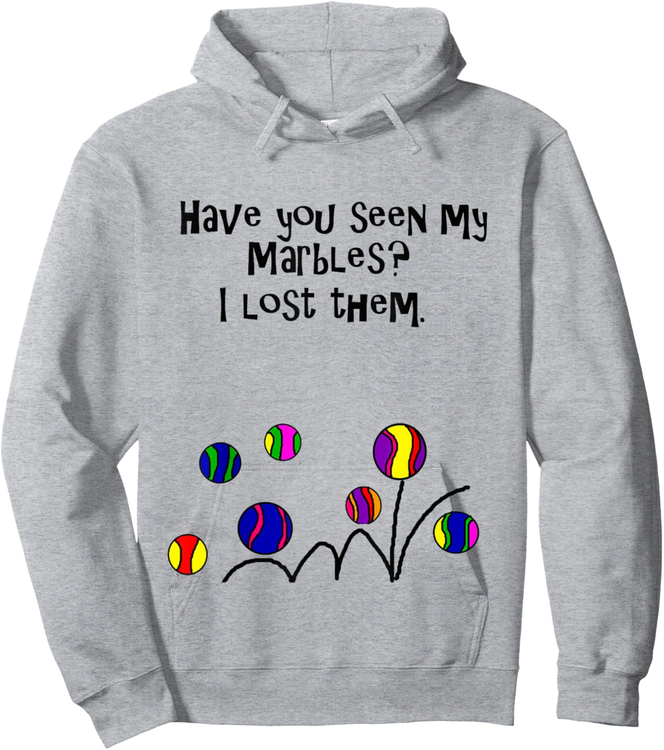 Smilealottees Funny Lost my Marbles Pun Hoodie - Hoodie | Ash