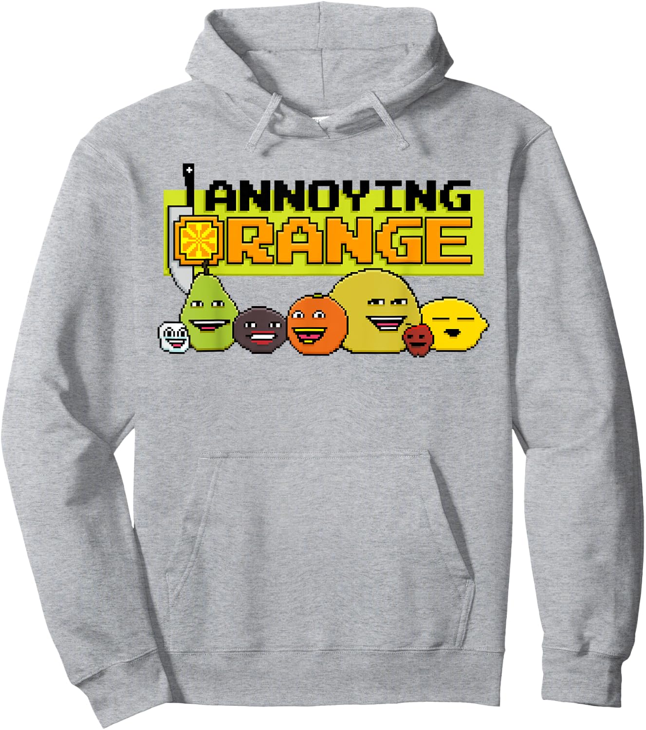 Annoying Orange 8-Bit Video Game Style Hoodie - Hoodie | Ash