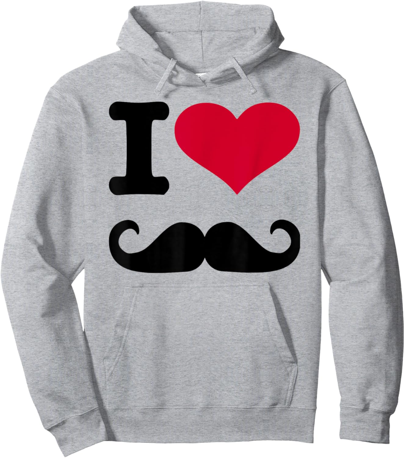 I Love Moustache Hoodie - Hoodie | Ash
