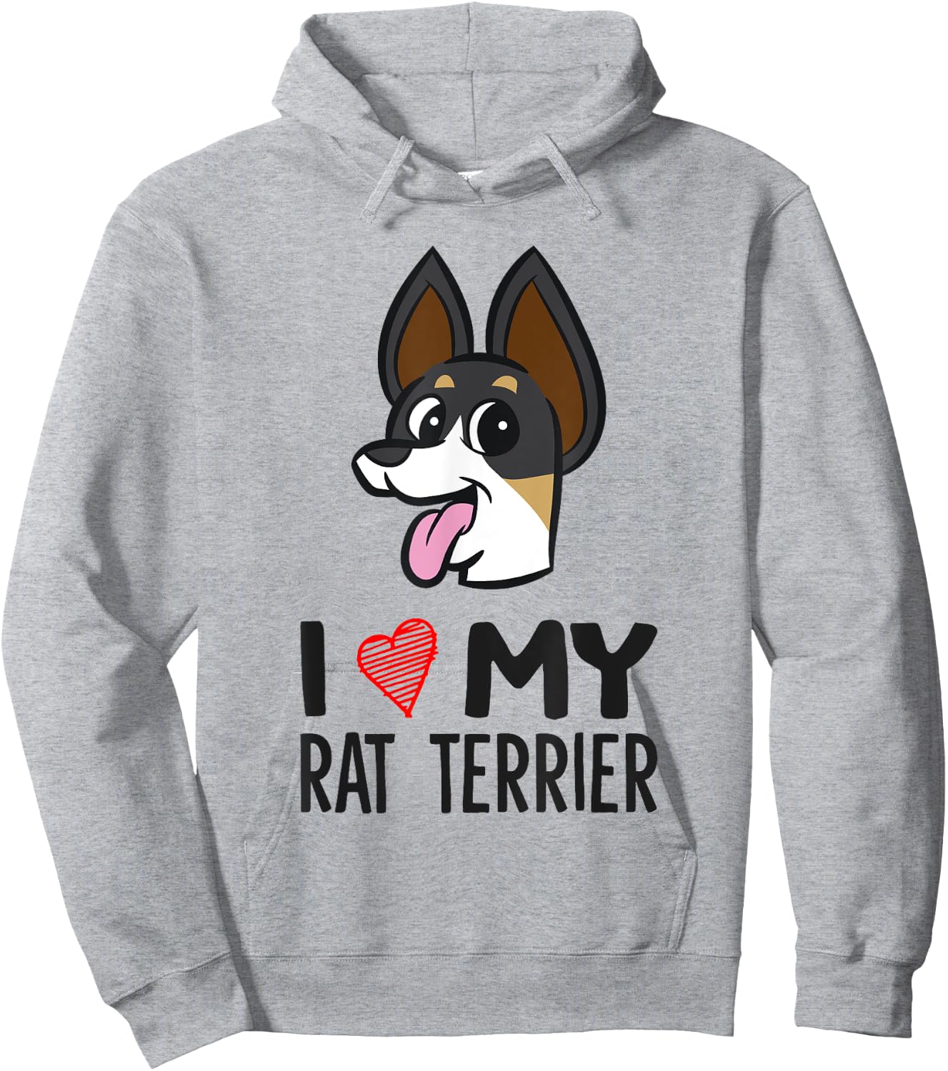 I Love My Rat Terrier Hoodie - Hoodie | Ash