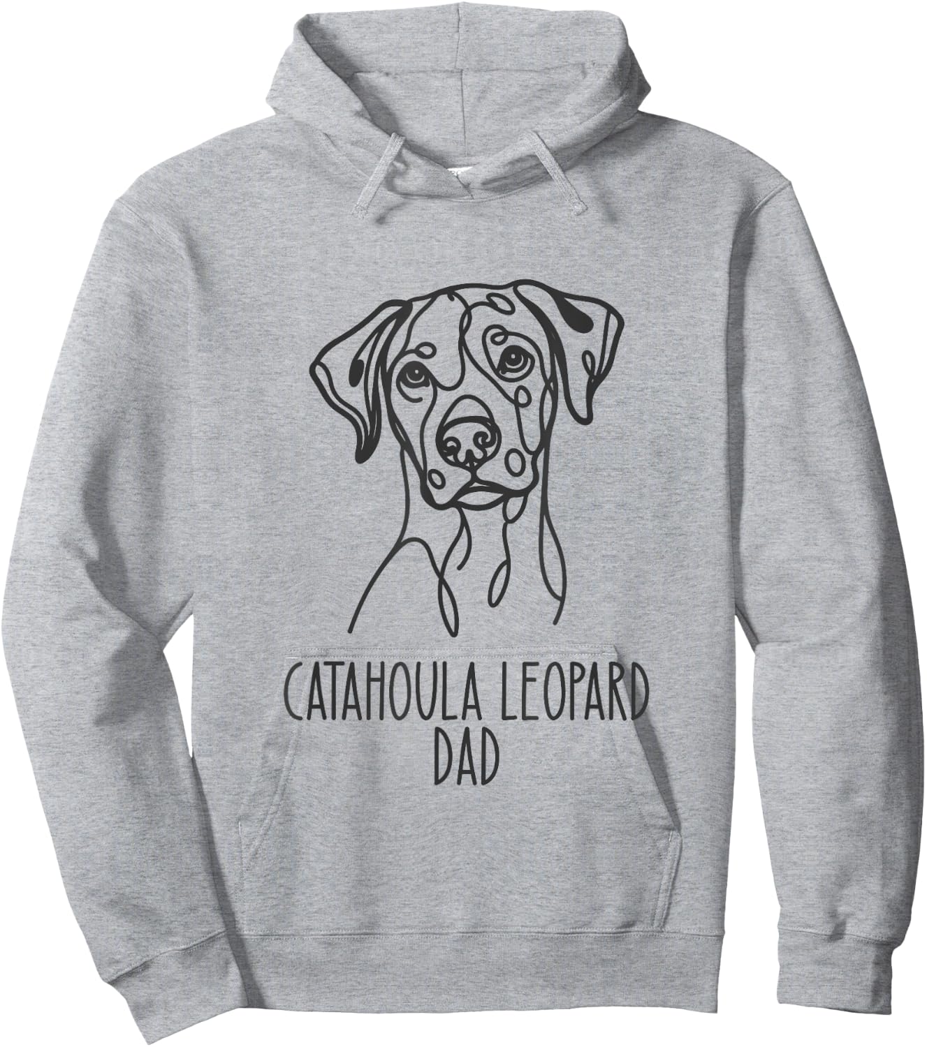 Line Art Best Dog Dad Men - Catahoula Leopard Hoodie - Hoodie | Ash