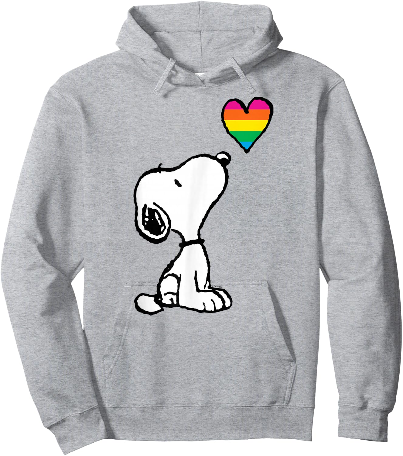 Peanuts Snoopy Rainbow Heart , blue Hoodie - Hoodie | Ash