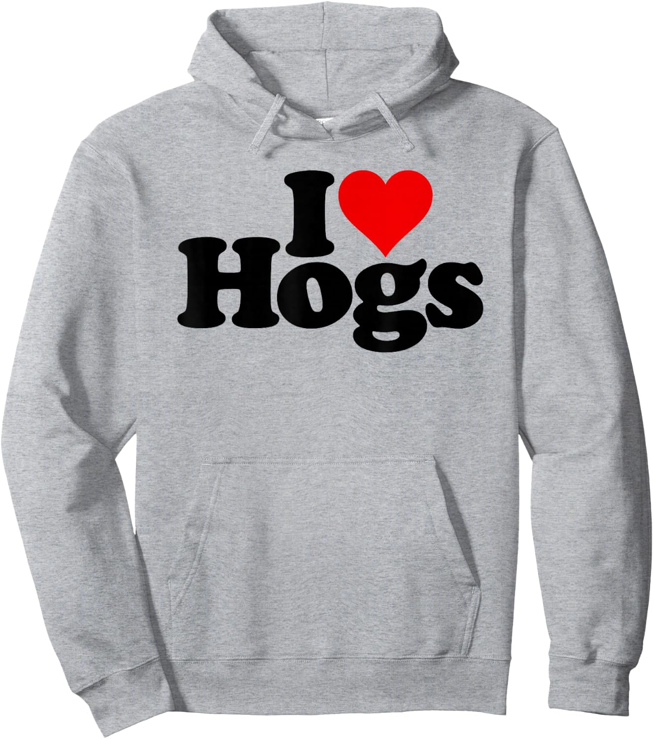 I Love Heart Hogs Pigs Swine Pork Hoodie - Hoodie | Ash