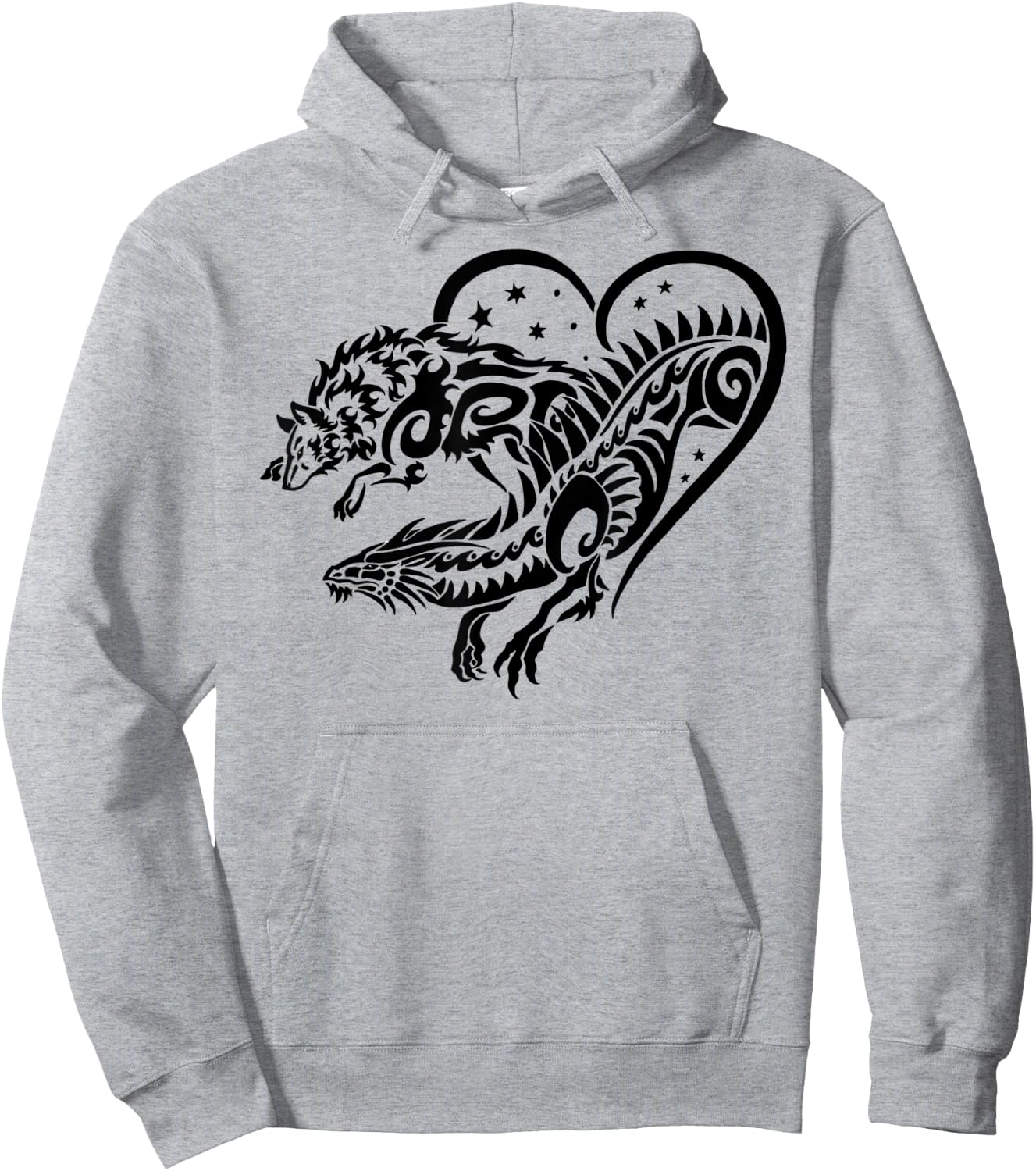 The Dreaming Dragon Wolf and Dragon Love Hoodie - Hoodie | Ash