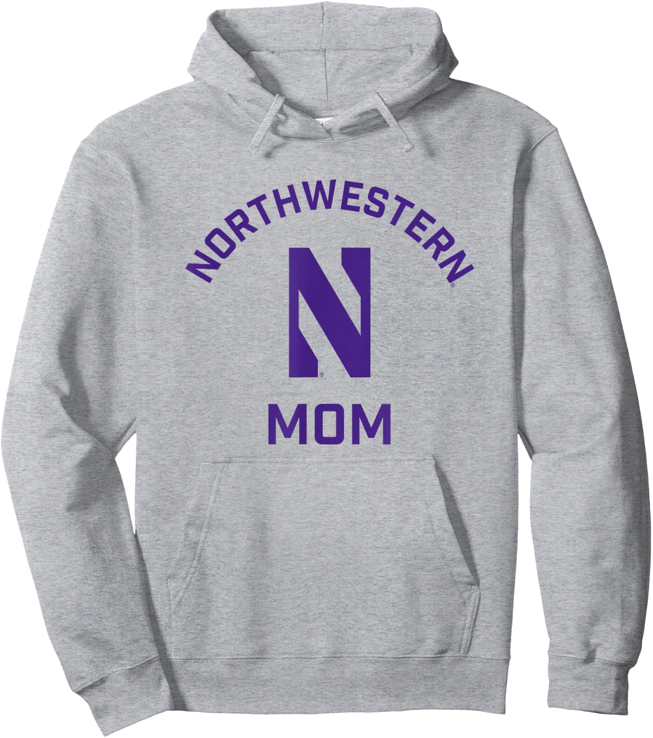 Northwestern University Wildcats Arched Mom Hoodie - Hoodie | Ash