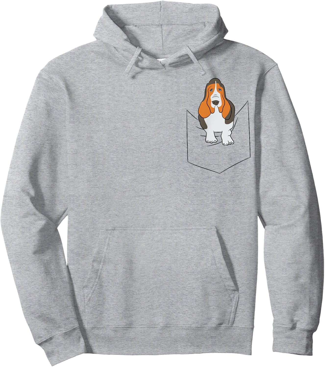 Funny Dog Basset Hound In Pocket Basset Dog Hoodie - Hoodie | Ash
