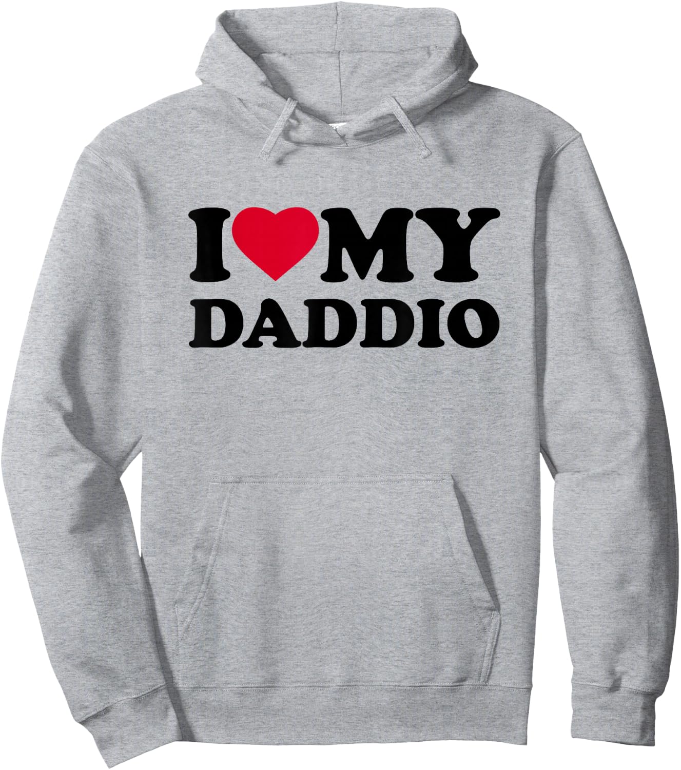 I Love My Daddio Heart Family Grandpa Hoodie - Hoodie | Ash