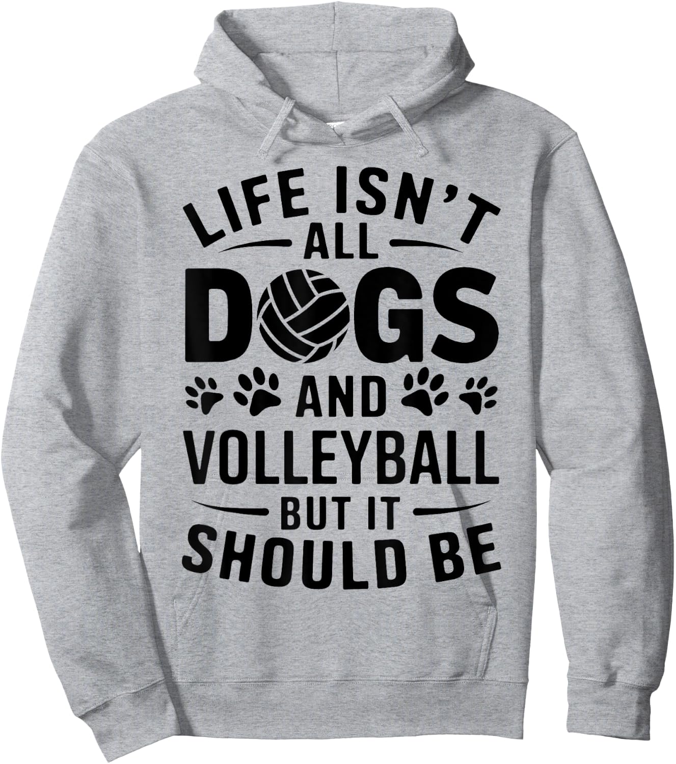 Dogs And Volleyball Funny Volleyball Hoodie - Hoodie | Ash