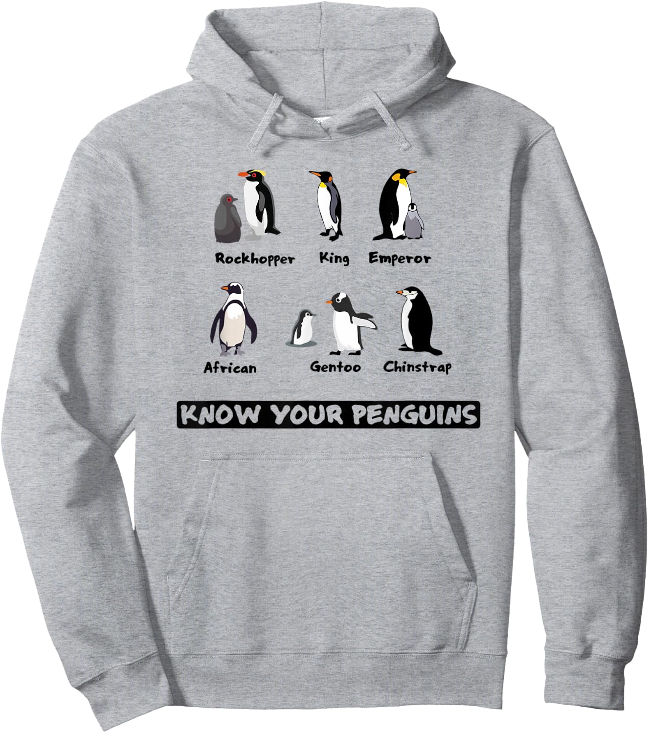 Know Your Penguins, Animals Of The World, Men's Hoodie - Hoodie | Ash