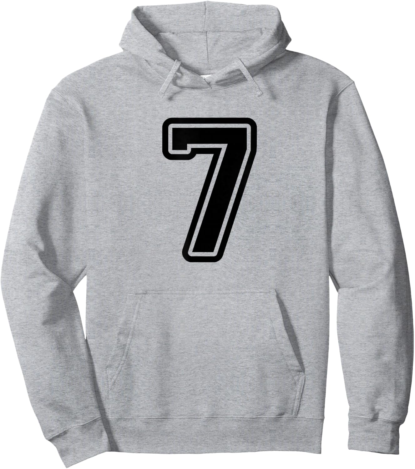 Number #7 Black Sport Varsity Number 7 Hoodie - Hoodie | Ash