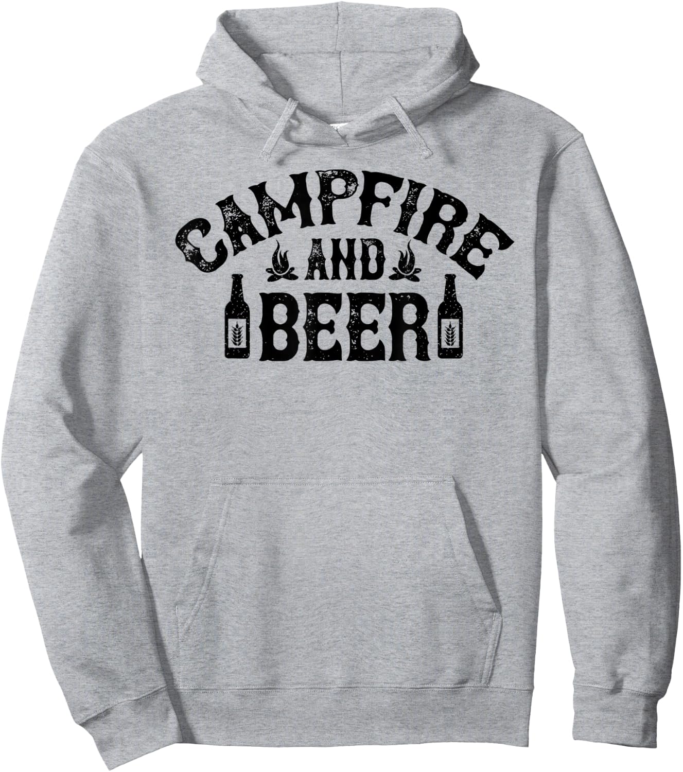 Campfire And Beer Camping Hoodie - Hoodie | Ash