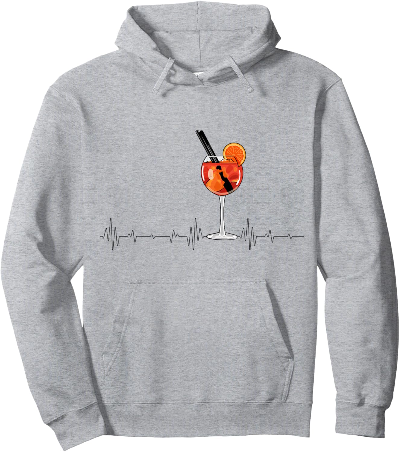 Aperitif Spritz Heartbeat Graphic , White Hoodie - Hoodie | Ash