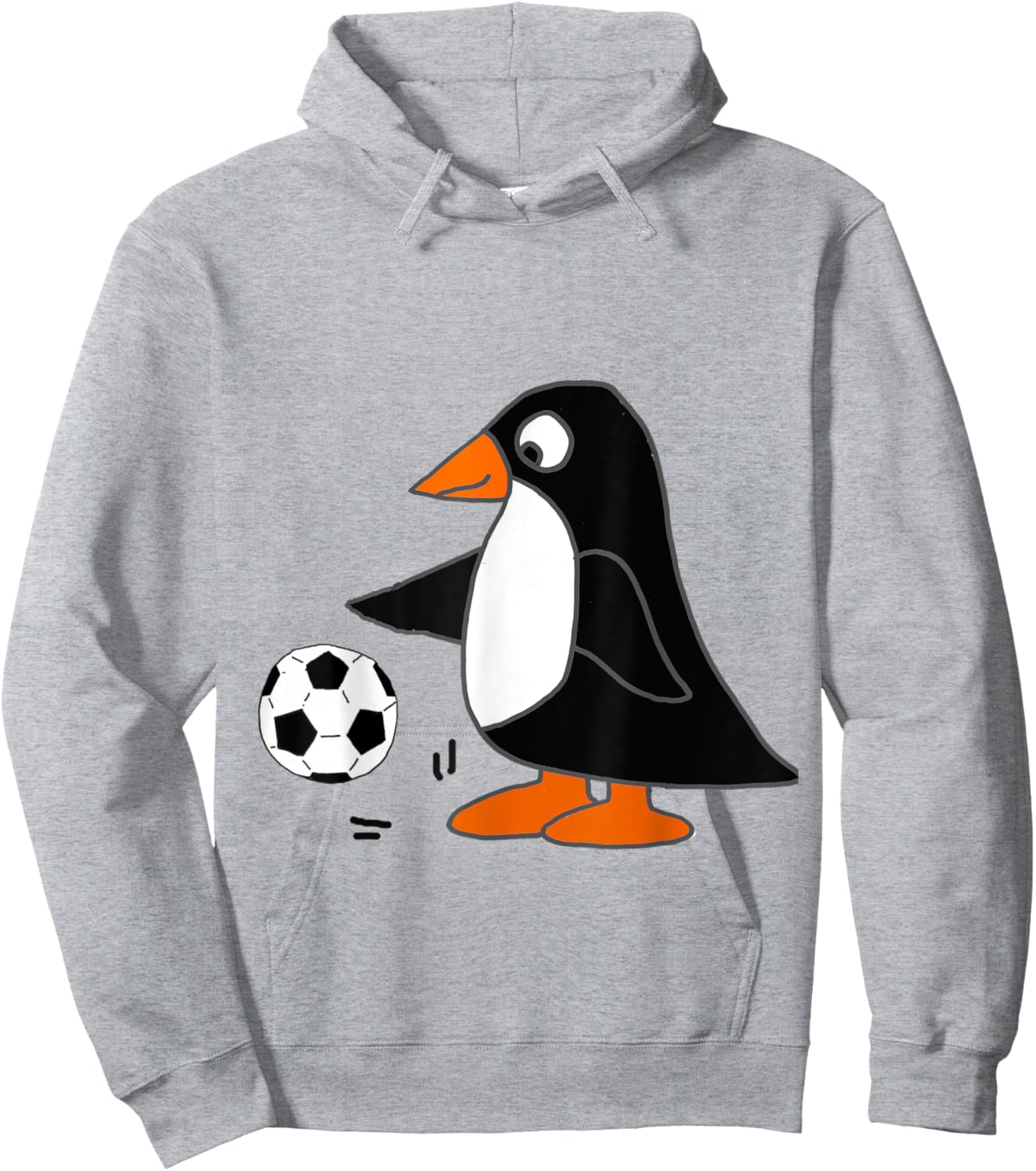 Smilealottees Funny Penguin Playing Soccer Hoodie - Hoodie | Ash