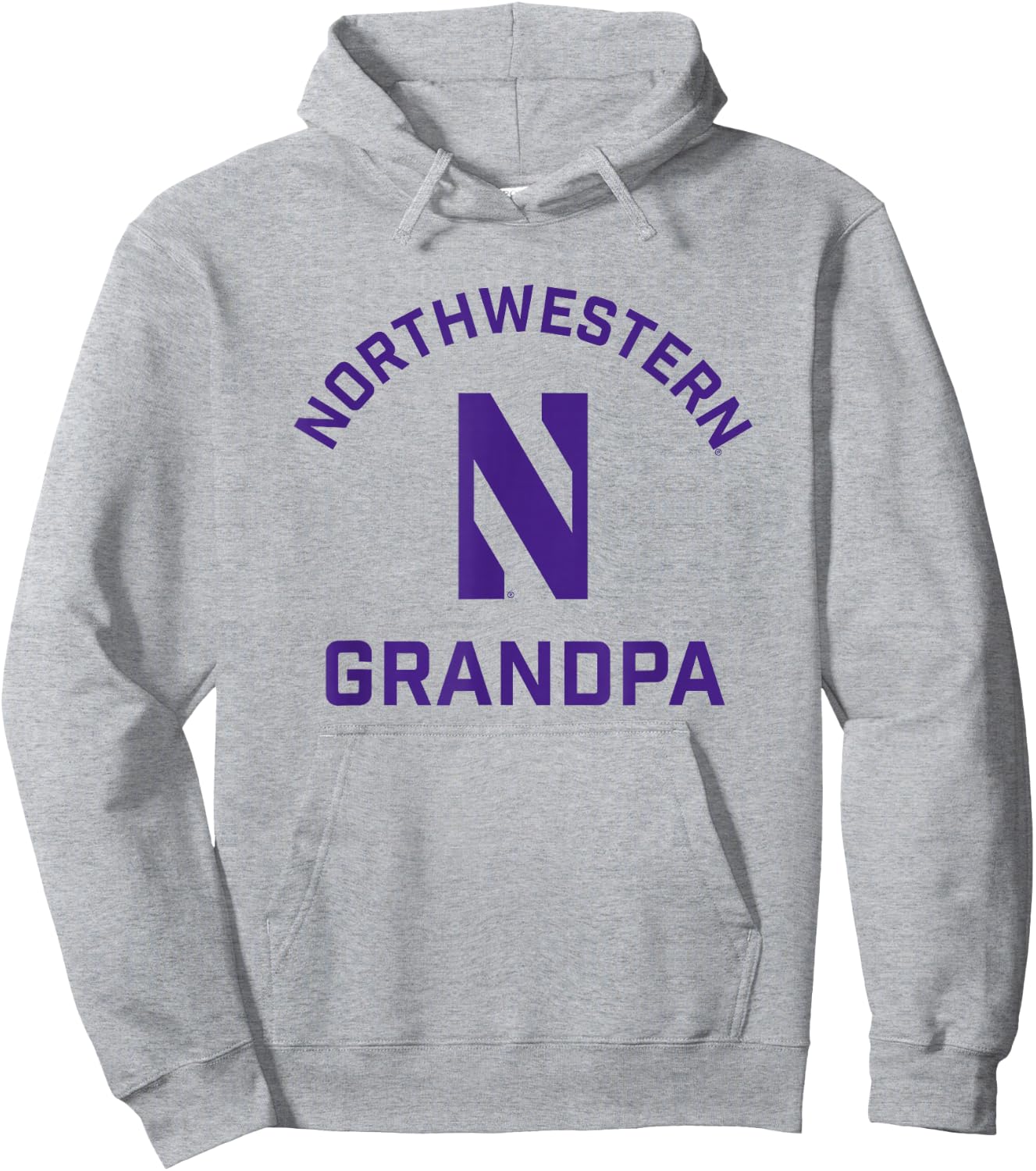 Northwestern University Wildcats Arched Grandpa Hoodie - Hoodie | Ash