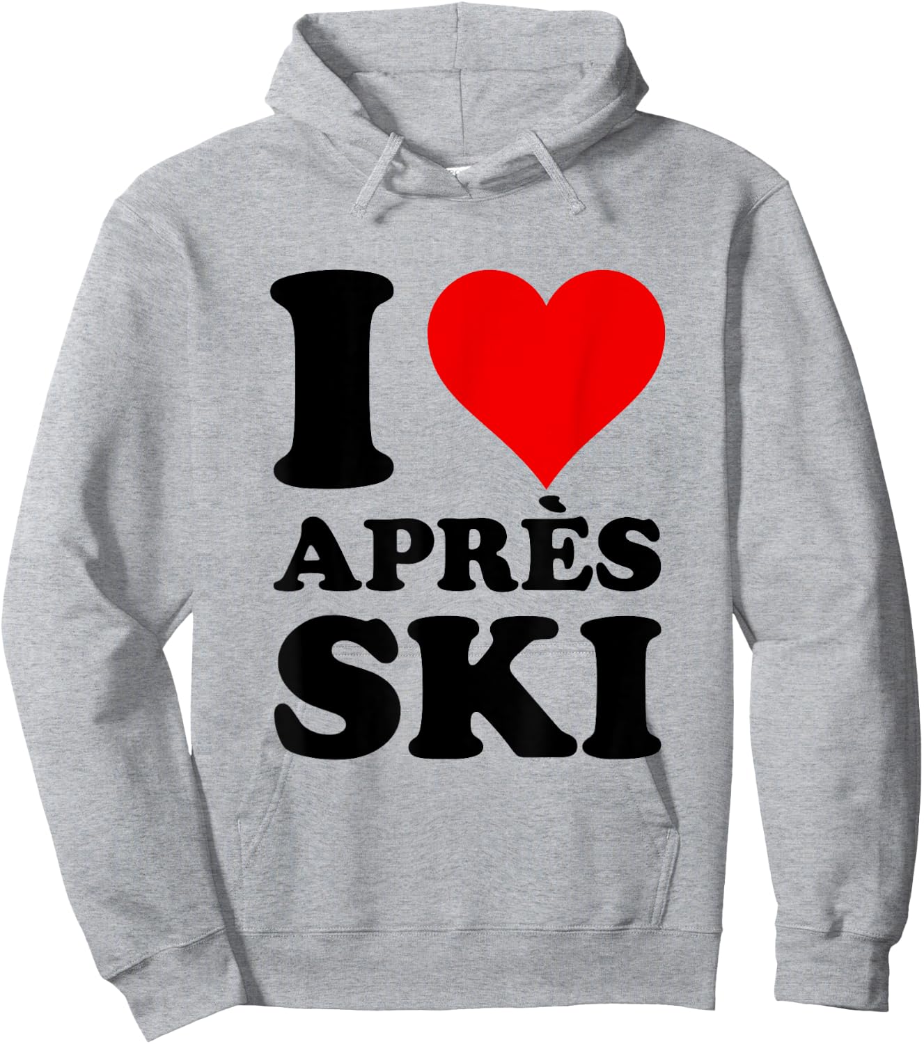 Ski Holiday Red Heart I Love Apres-Ski , White Hoodie - Hoodie | Ash