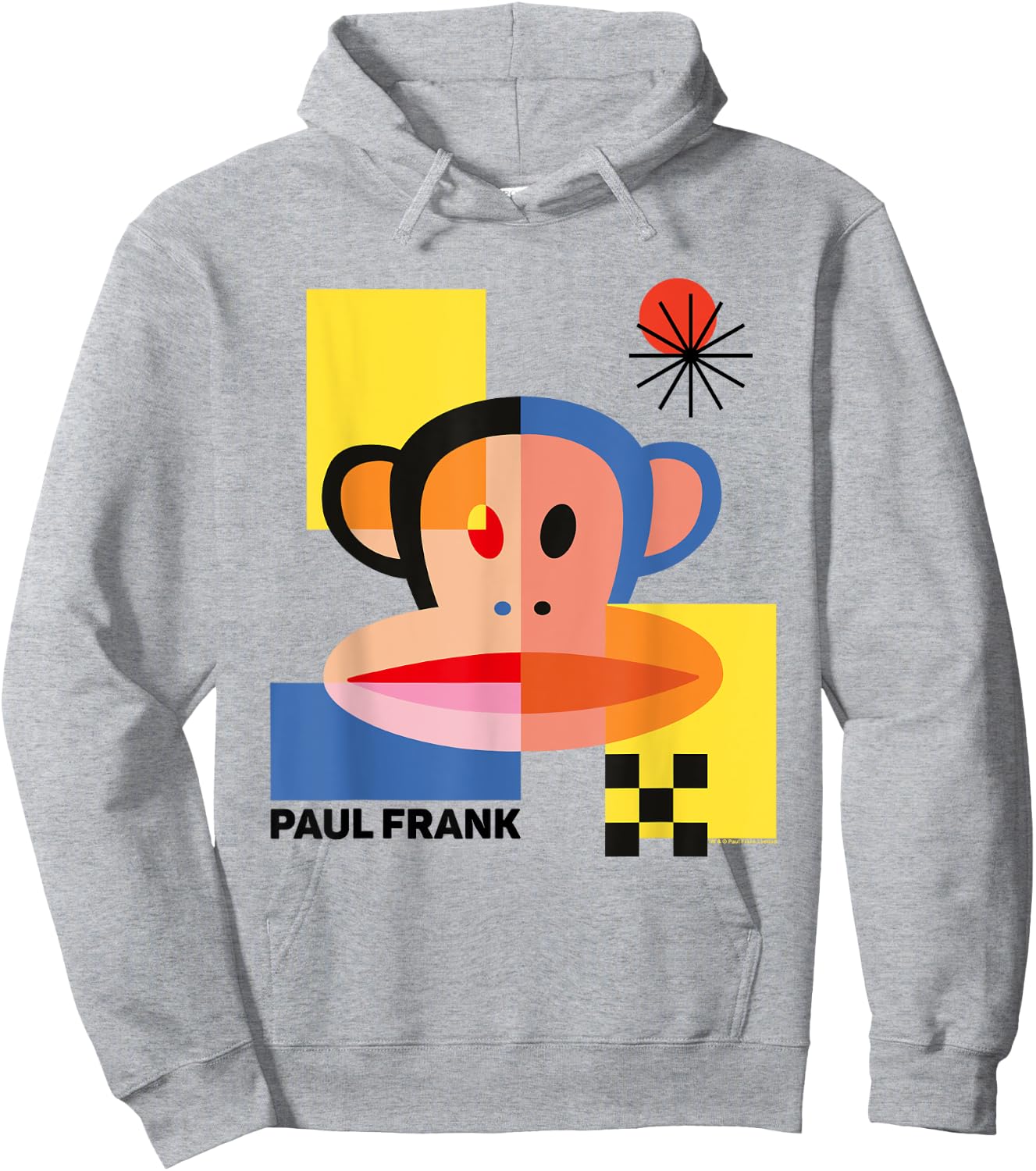 Paul Frank Julius Abstract 80s Block Art Hoodie - Hoodie | Ash