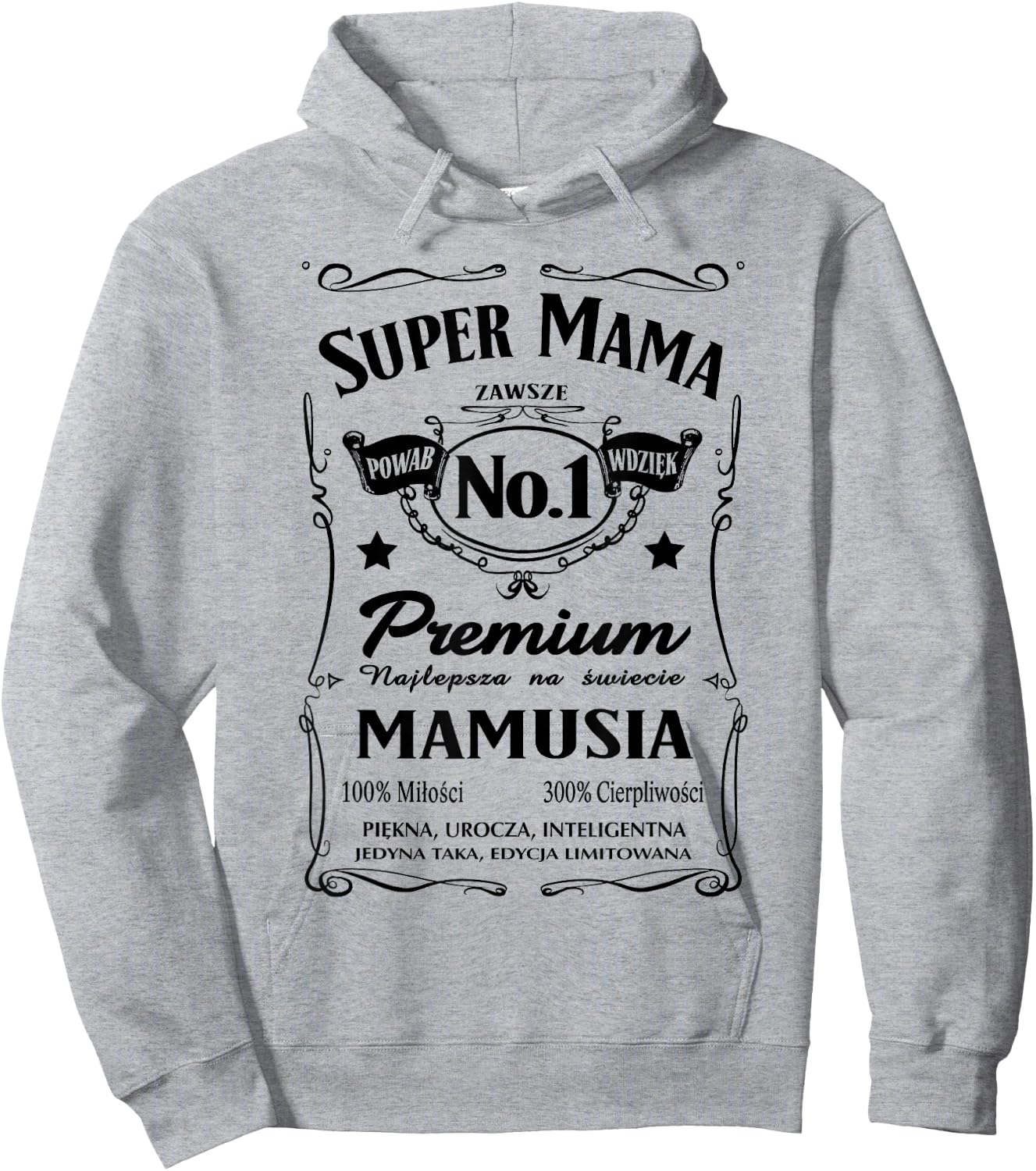Super Mama Prezent dla Mamy Polska Koszulka Hoodie - Hoodie | Ash