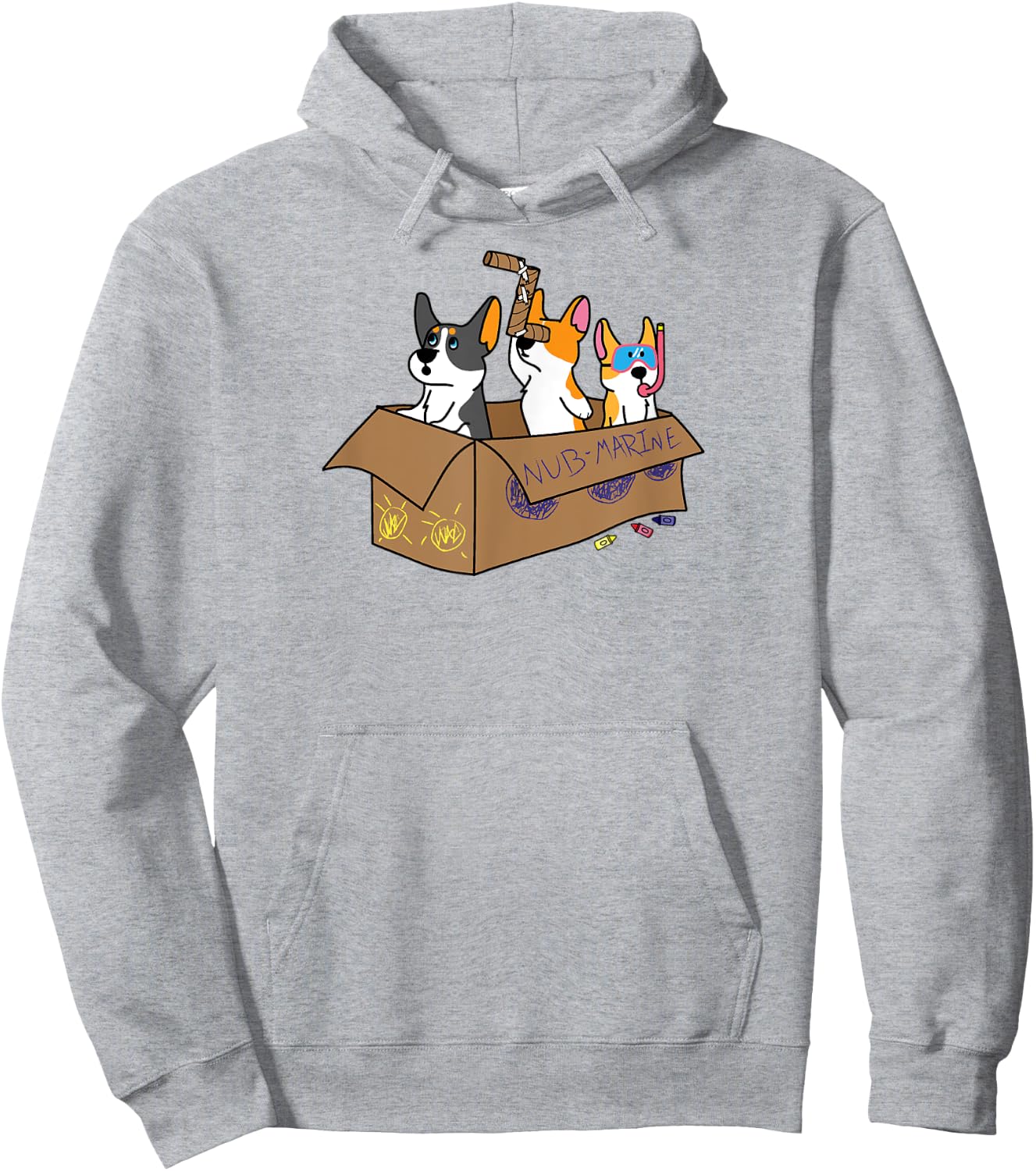 Submarine Corgi Hoodie - Hoodie | Ash