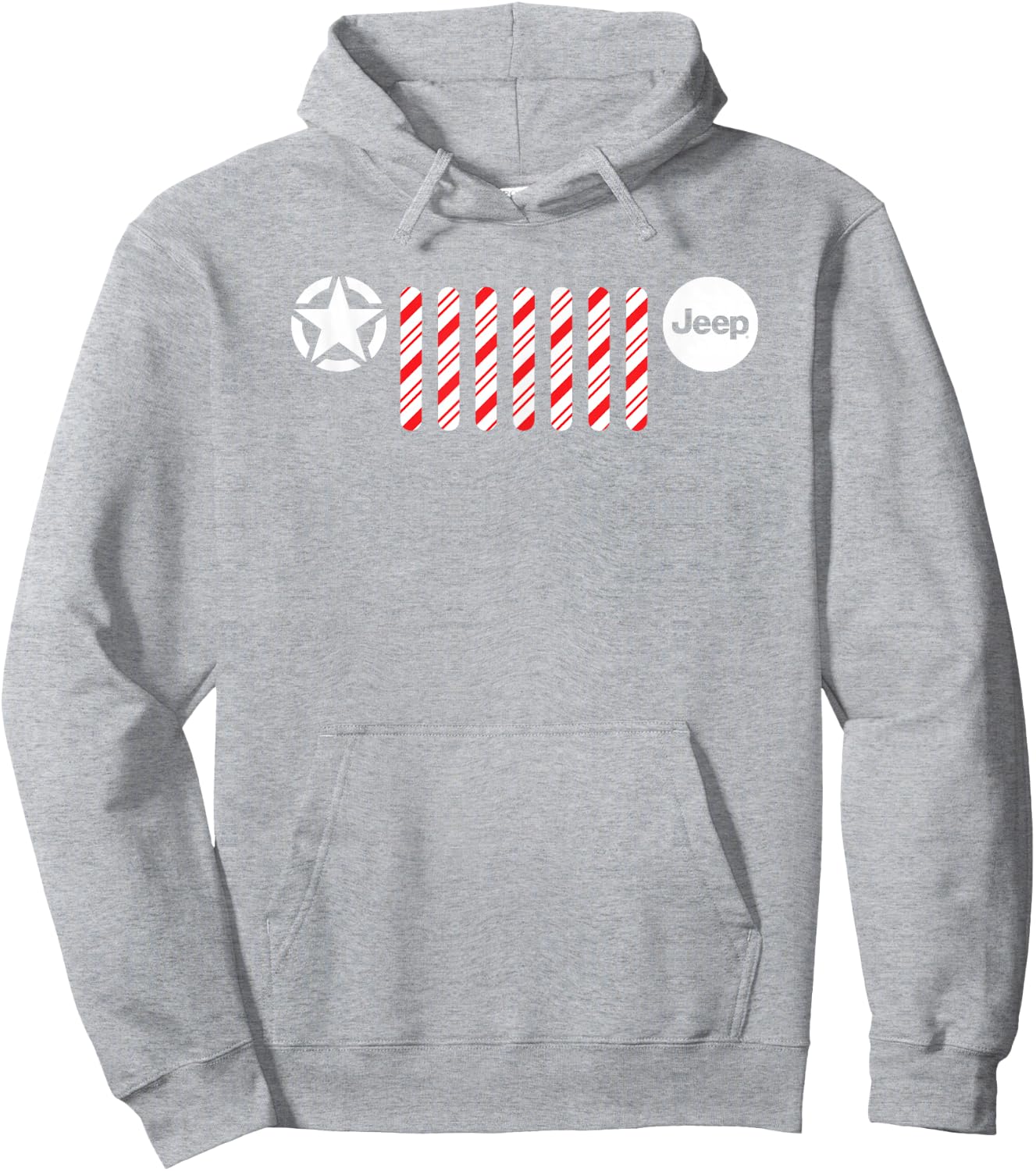 Jeep Candy Cane Grille Hoodie - Hoodie | Ash