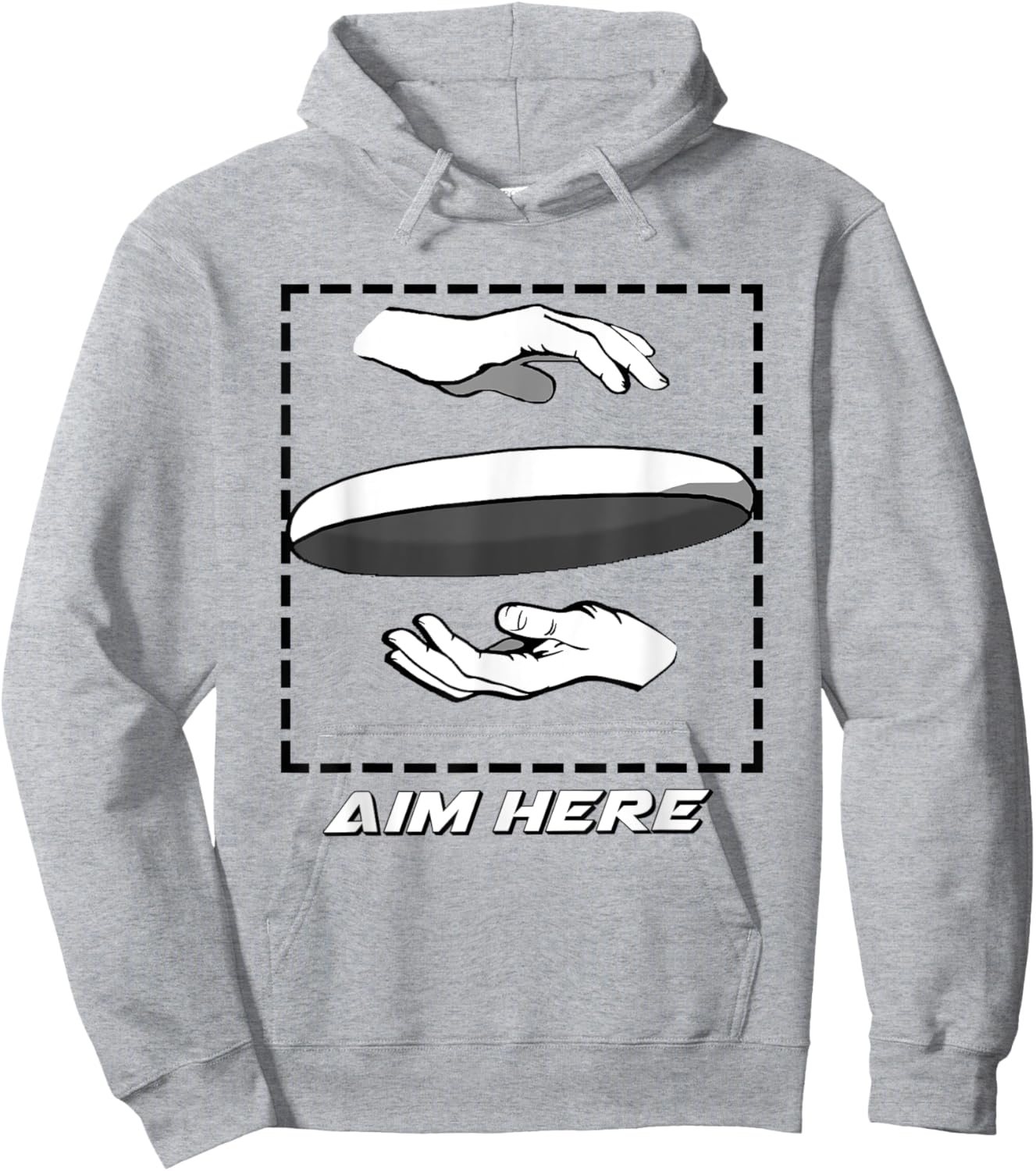 Aim Here. Ultimate Frisbee Shirt Hoodie - Hoodie | Ash