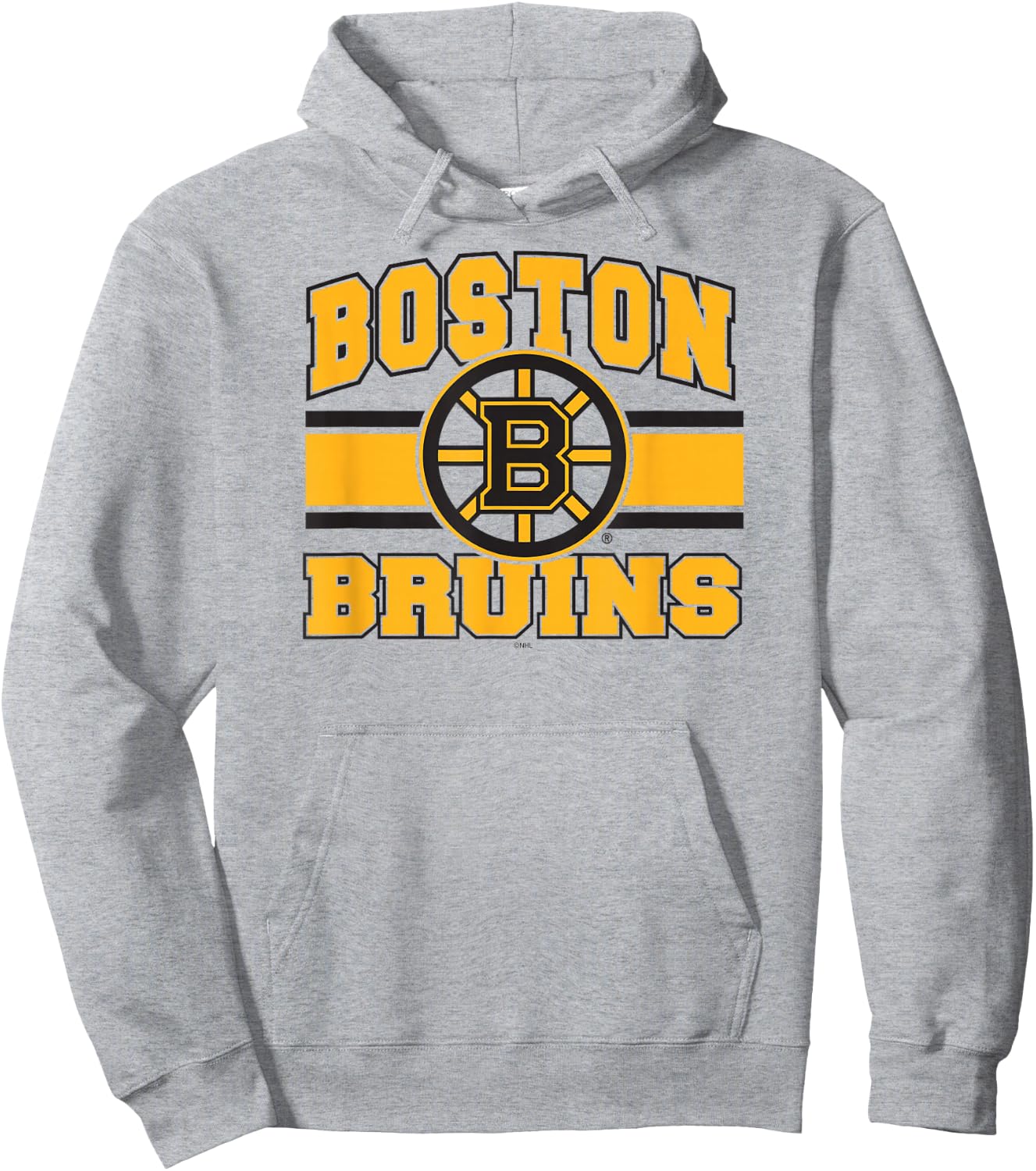 Boston Bruins Stripe White Officially Licensed Hoodie - Hoodie | Ash