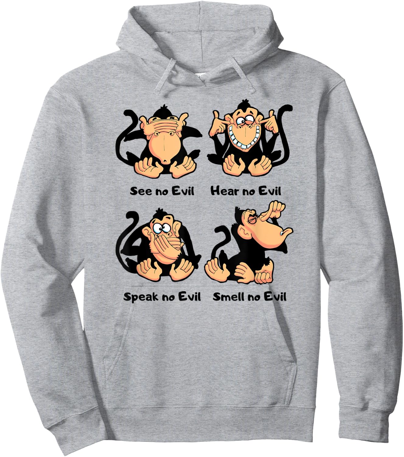 4 Wise Monkeys Hoodie - Hoodie | Ash