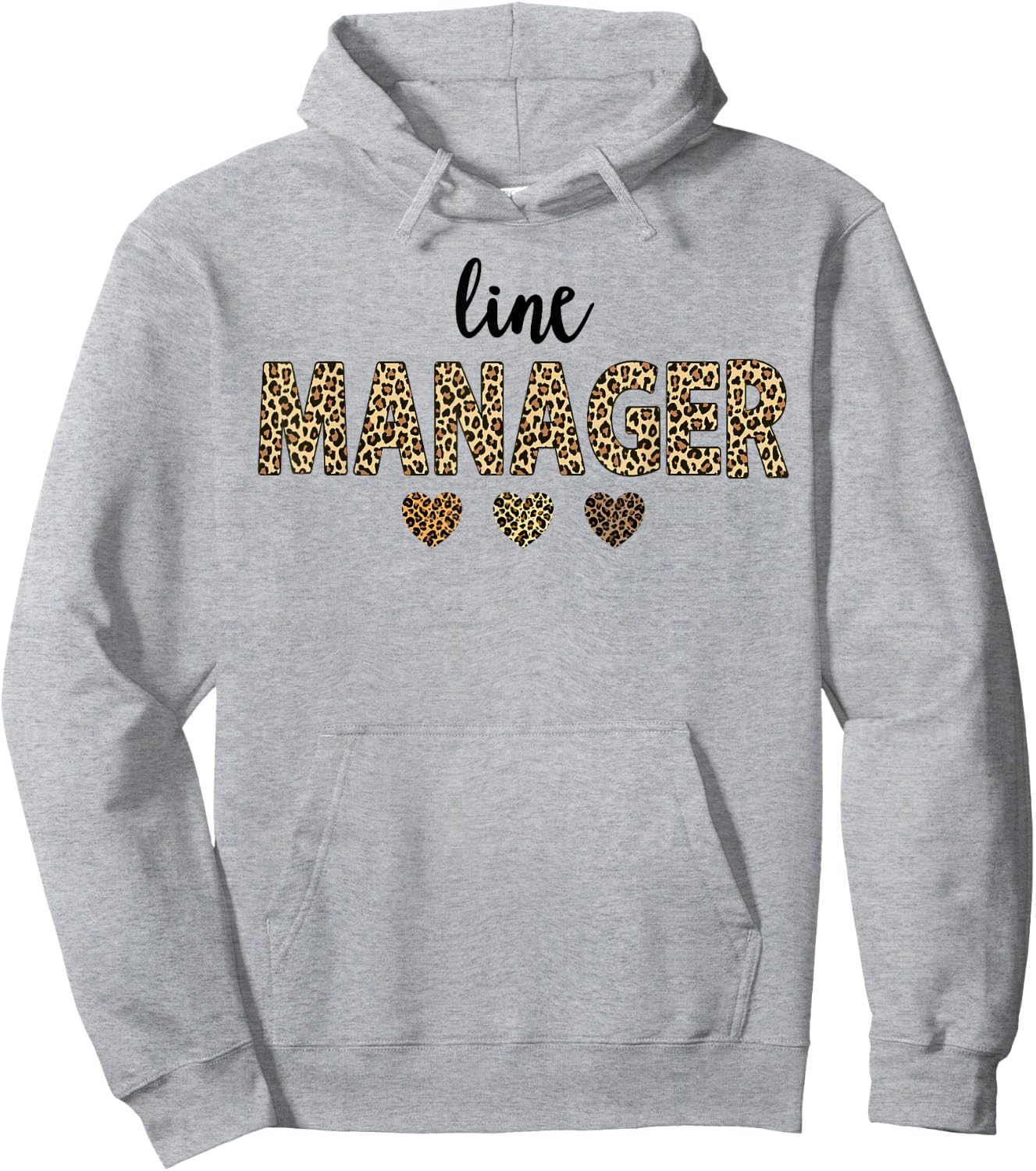 line Manager Leopard Hearts Team Squad Matching Hoodie - Hoodie | Ash