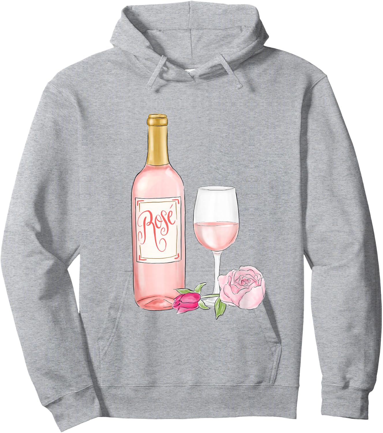 Rose, Wine All Day, Every Day, Romantic Shirt Hoodie - Hoodie | Ash
