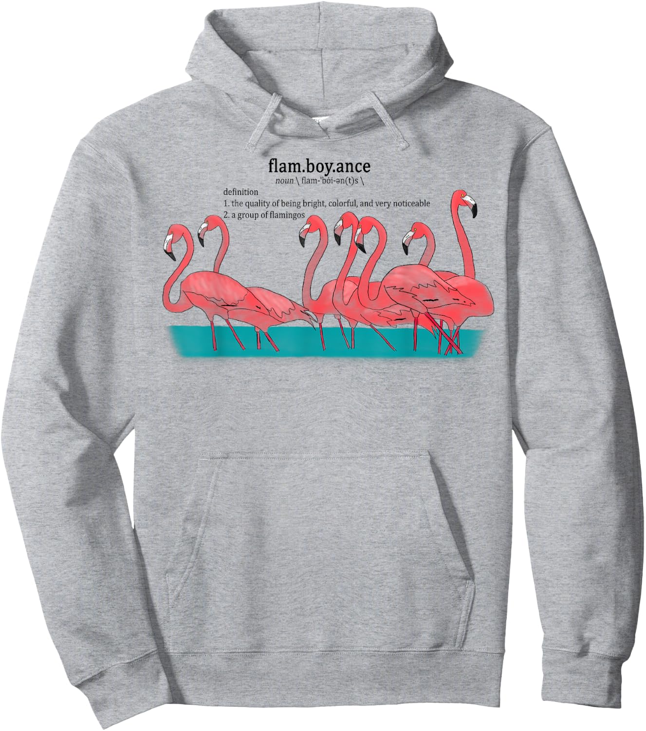 Flamboyance of Flamingos Cute Animal Hoodie - Hoodie | Ash