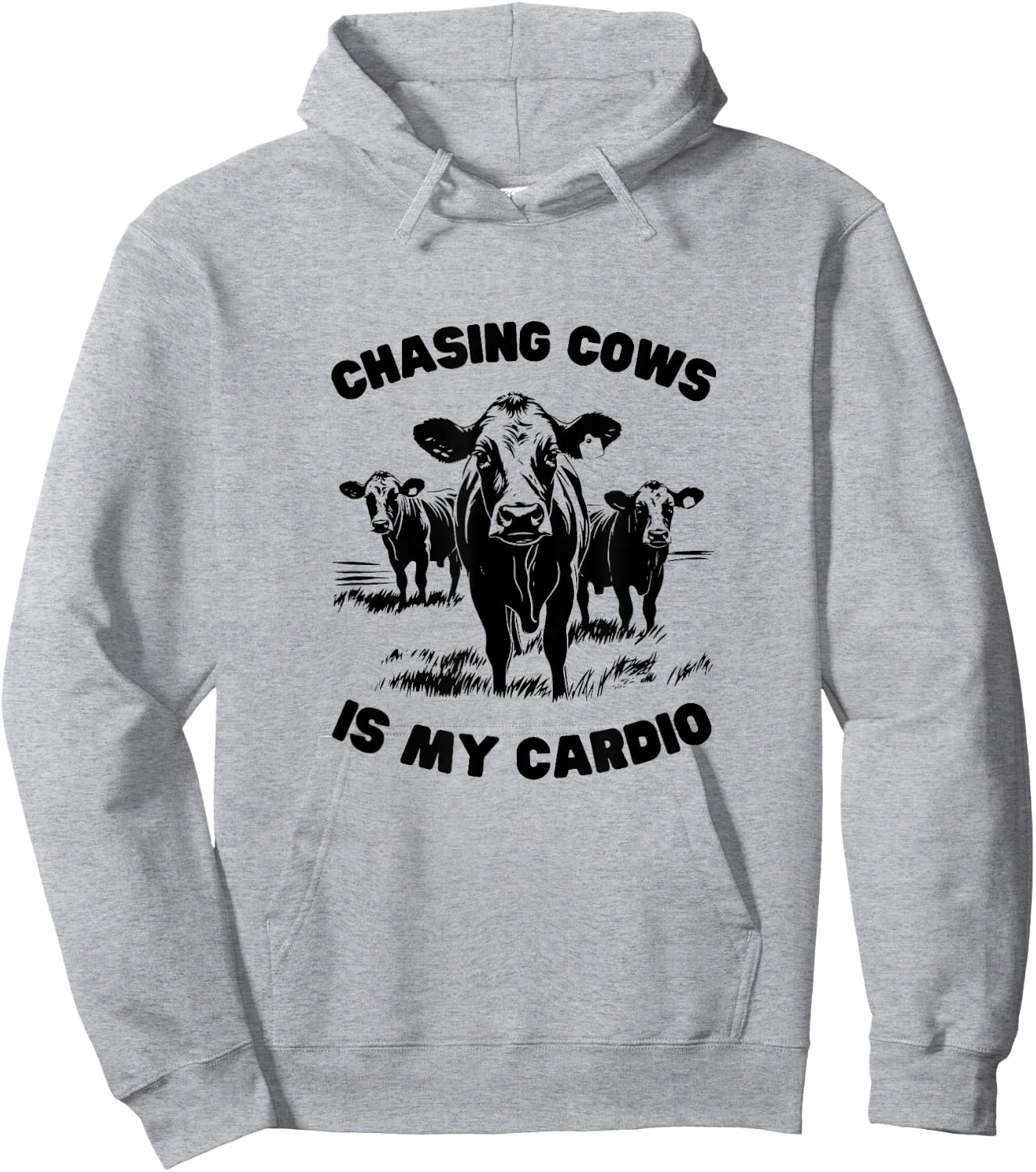CHASING COWS IS MY CARDIO - Fun Farming Hoodie - Hoodie | Ash