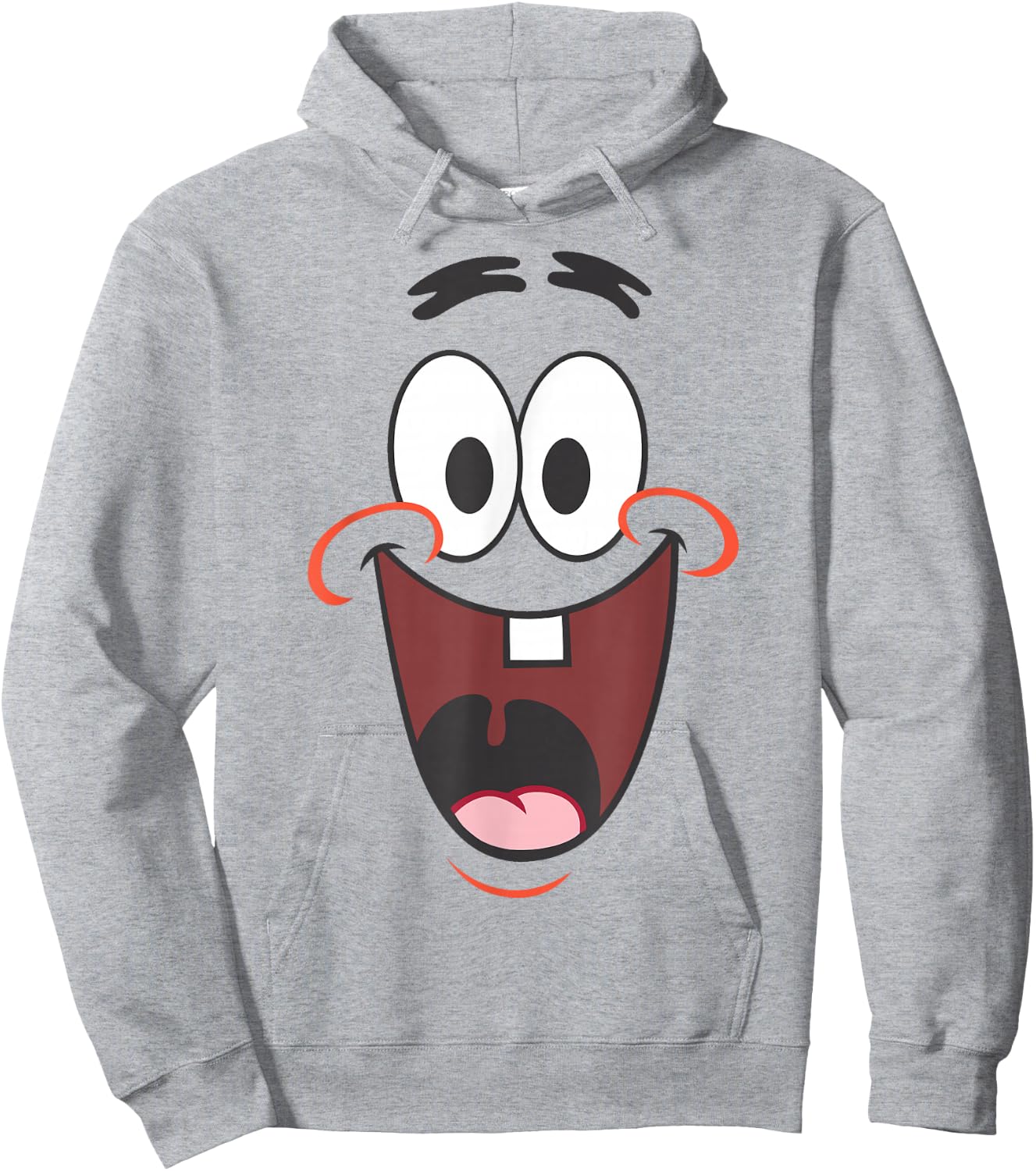 Spongebob Squarepants Patrick Big Face Smile Hoodie - Hoodie | Ash