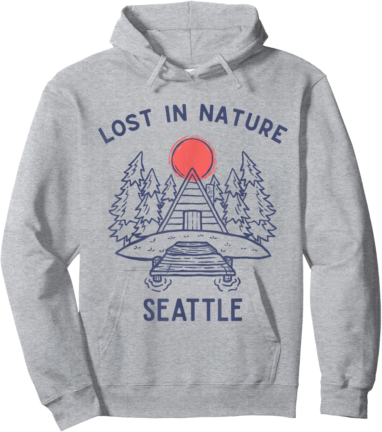 Lost in Nature Travel Vacation Seattle Hoodie - Hoodie | Ash