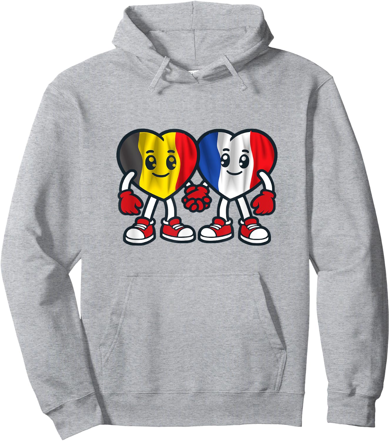 Hearts Of Friendship France And Belgium Hoodie - Hoodie | Ash
