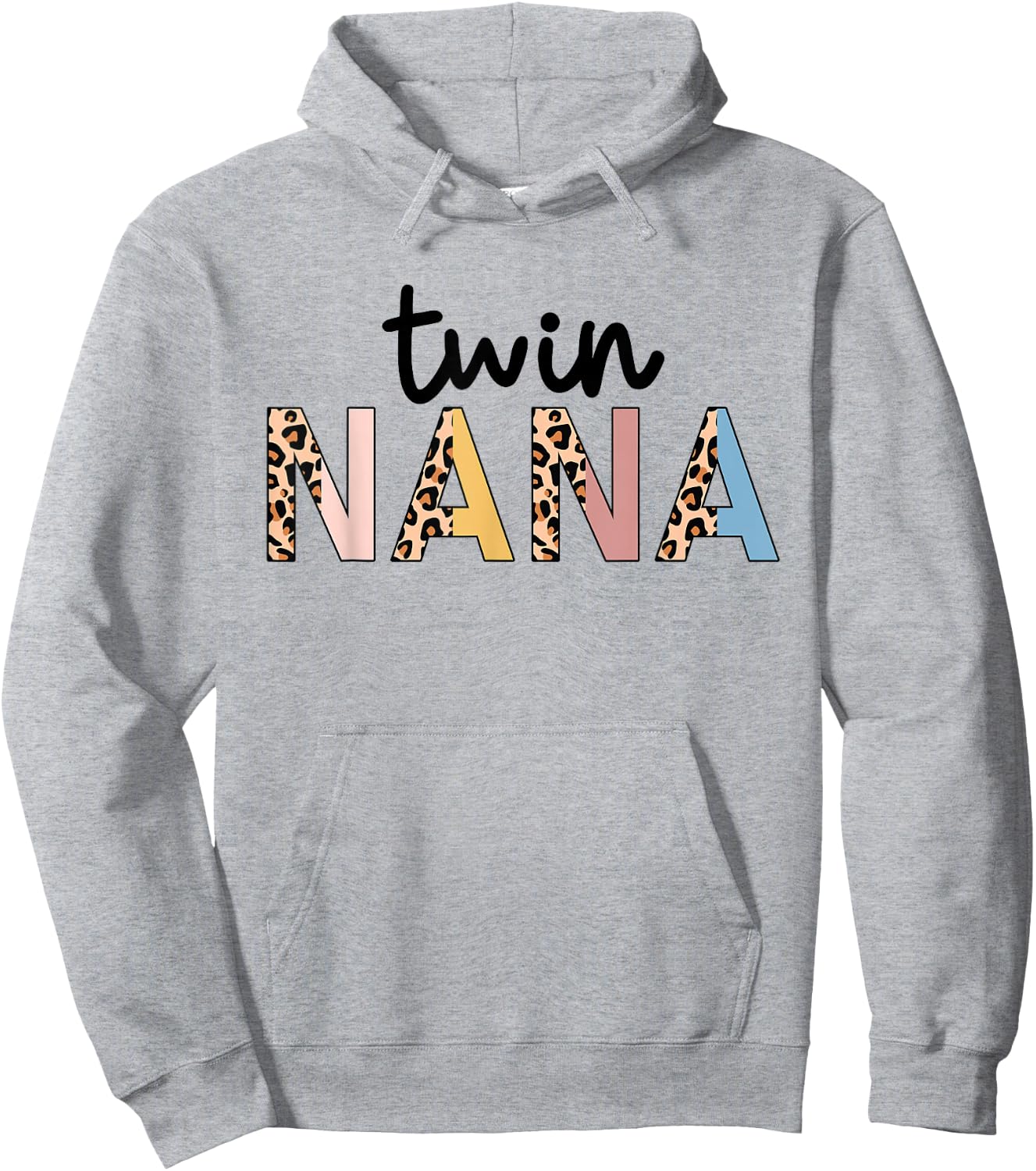 Twin Nana Leopard Grandma Nana Of Twins Hoodie - Hoodie | Ash
