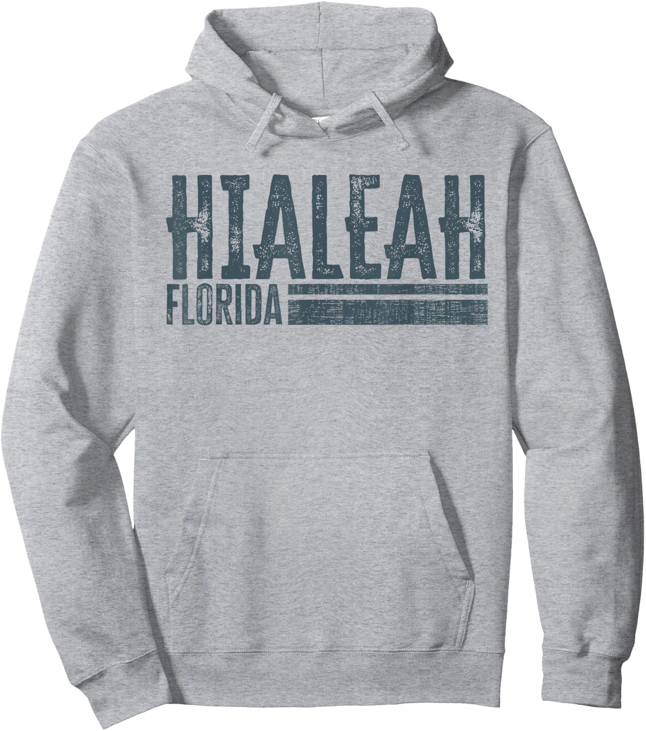 Hialeah Vintage Florida Design Retro Distressed Hoodie - Hoodie | Ash