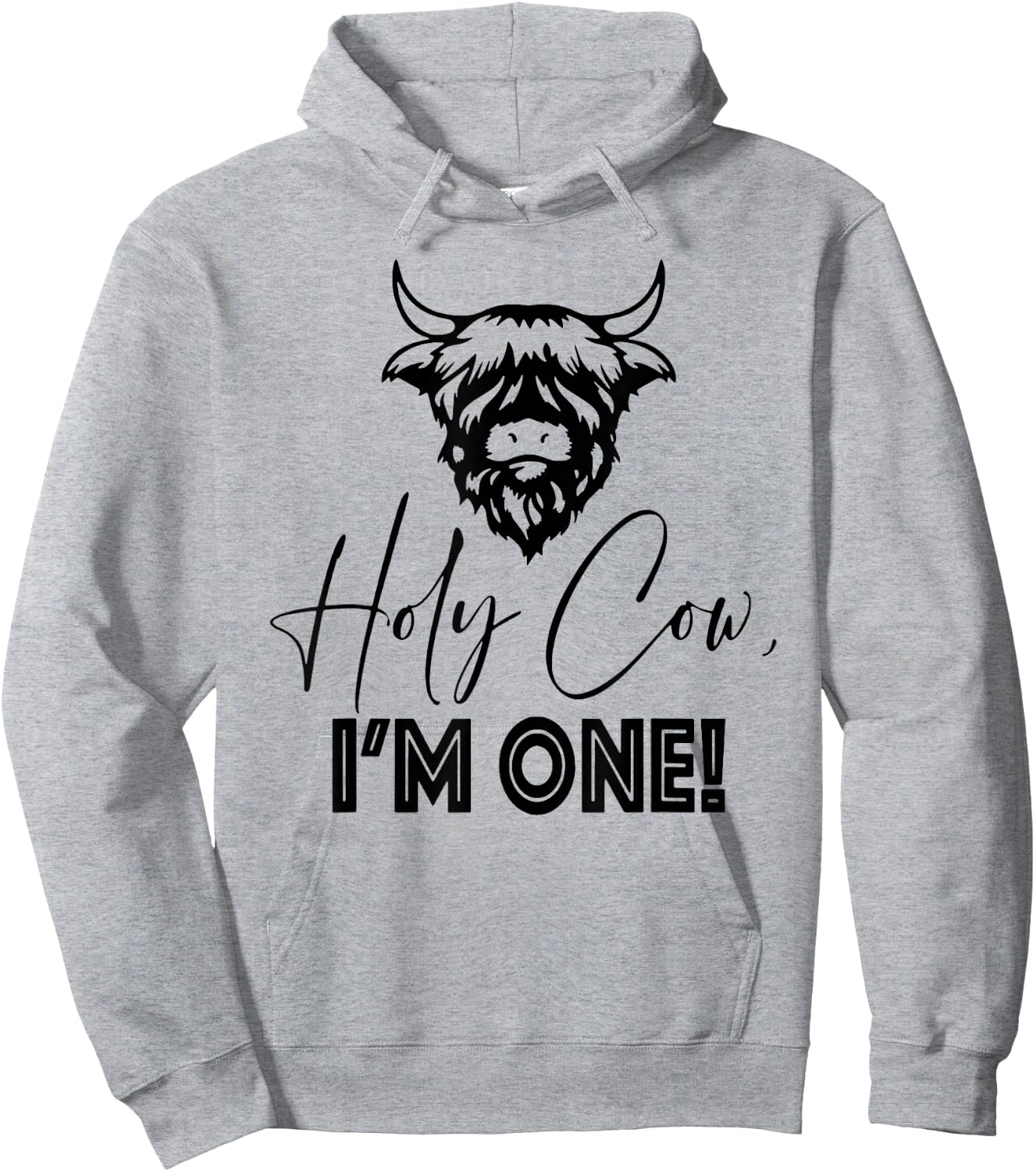 Holy Cow I'm One Birthday, 1st Birthday Hoodie - Hoodie | Ash
