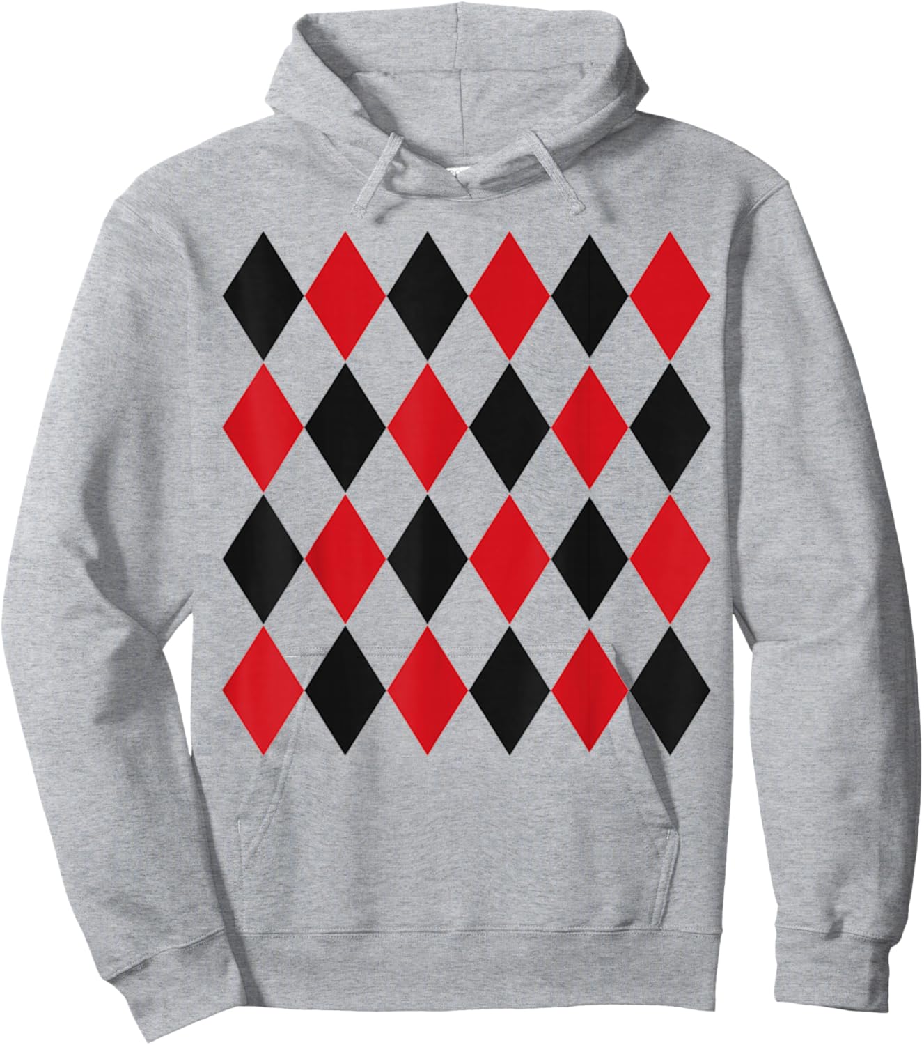 Harlequin Red Black Pattern , White Hoodie - Hoodie | Ash