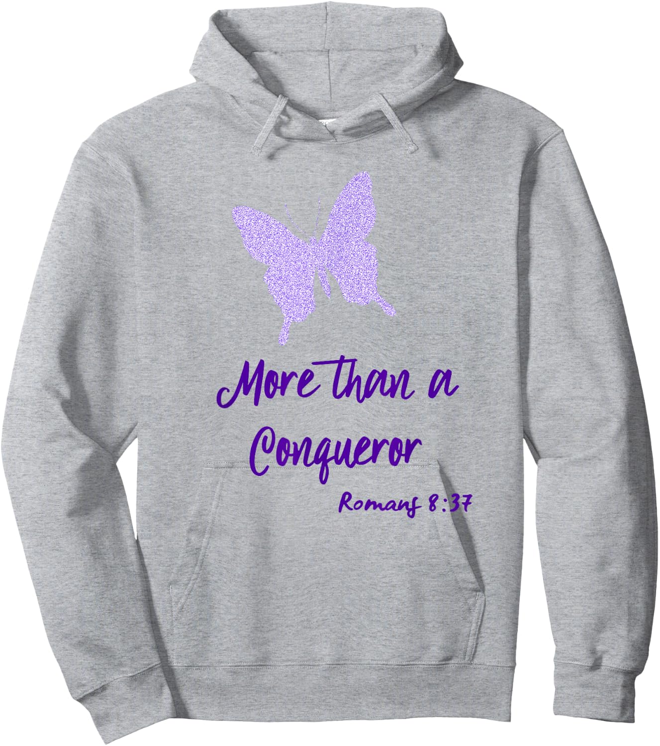 More Than a Conqueror Butterfly Hoodie - Hoodie | Ash