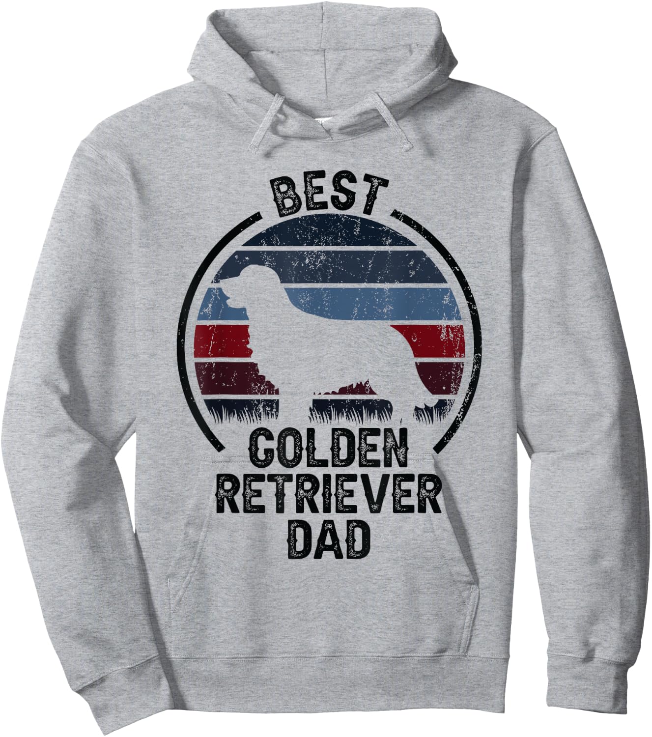 Best Dog Father Dad - Vintage Golden Retriever Hoodie - Hoodie | Ash