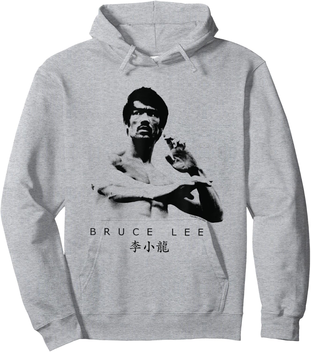 Bruce Lee On Guard Pose Epic Shot , white, S Hoodie - Hoodie | Ash