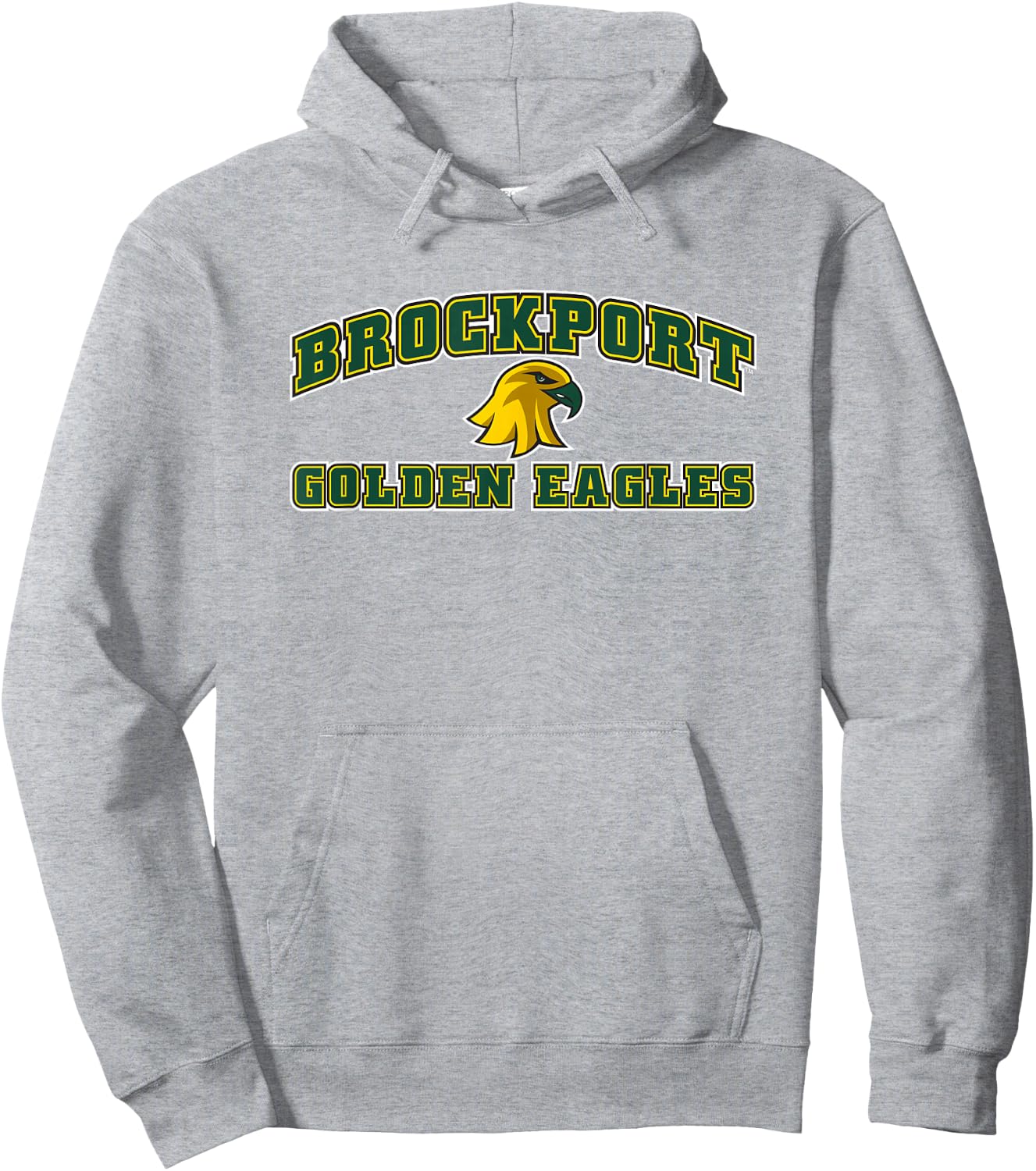 SUNY Brockport Golden Eagles Stacked Logo Hoodie - Hoodie | Ash